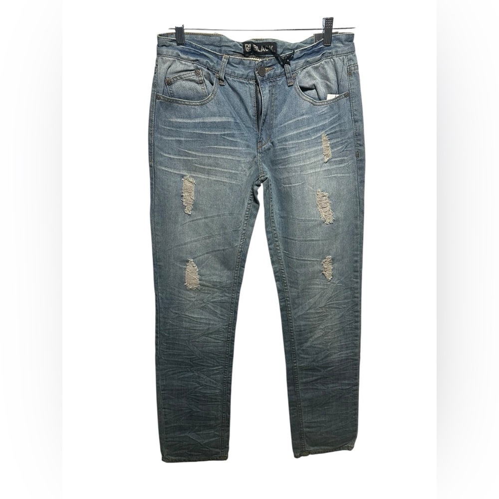 Black Brand Men's Slim Ripped Jeans - Picture 2 of 10